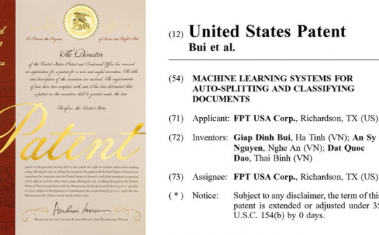 FPT IS sở hữu bằng sáng chế đầu tiên tại Mỹ