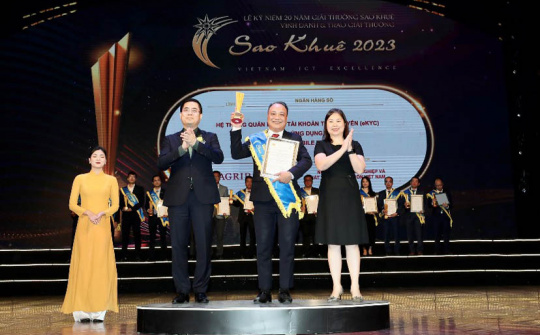 Agribank giành “cú đúp” tại giải thưởng Sao Khuê 2023