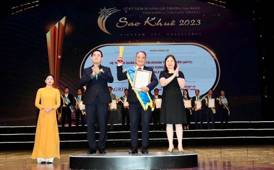 Agribank giành “cú đúp” tại giải thưởng Sao Khuê 2023