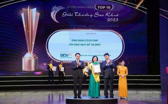 Ứng dụng CCCD gắn chip với giao dịch số của BIDV lọt TOP 10 Sao Khuê 2023