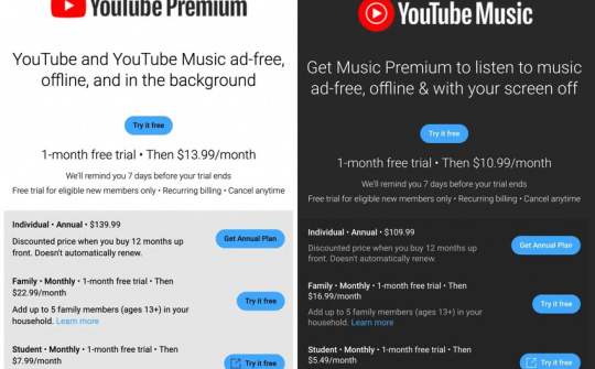 Google lại tăng giá YouTube Premium?