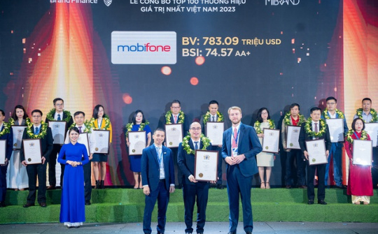 MobiFone vào Top 100 thương hiệu giá trị nhất Việt Nam năm 2023