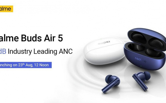 Tai nghe Realme Buds Air 5 sẽ ra mắt vào ngày 23/8
