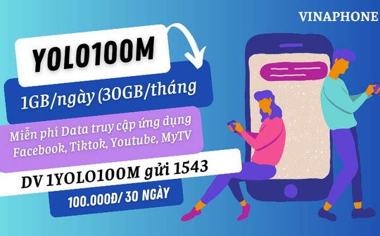 Gói cước YOLO100M của VinaPhone: Chỉ sợ hết pin, không lo hết mạng