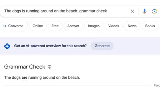 Google thêm tính năng kiểm tra ngữ pháp tiếng Anh