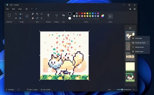 MS Paint đã được bổ sung các công cụ mới sau 38 năm