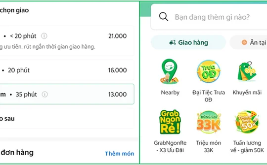 GrabFood thử nghiệm tính năng 'lựa chọn giao hàng'
