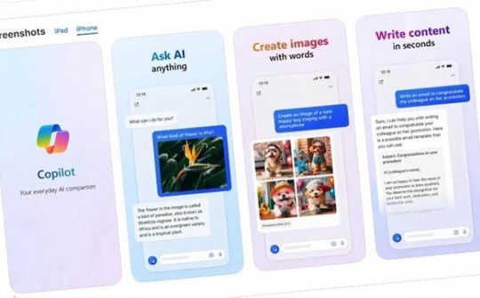 Microsoft phát hành miễn phí ứng dụng Copilot đến iOS