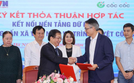 Thông tấn xã Việt Nam hợp tác kết nối dữ liệu với Cốc Cốc