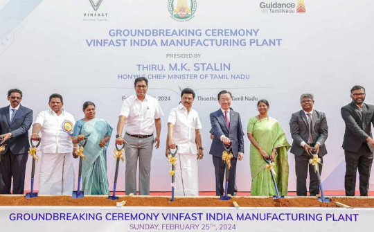 Nhà máy sản xuất xe điện VinFast tại Ấn Độ khởi công, công suất 150.000 xe/năm