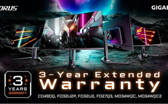 Màn Hình QD-OLED AORUS/GIGABYTE được nâng thời gian bảo hành lên đến 3 Năm