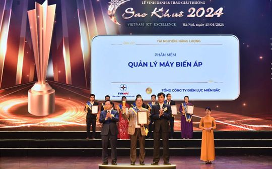EVNNPC vinh dự đạt Giải thưởng Sao Khuê 2024 cho Phần mềm Quản lý máy biến áp