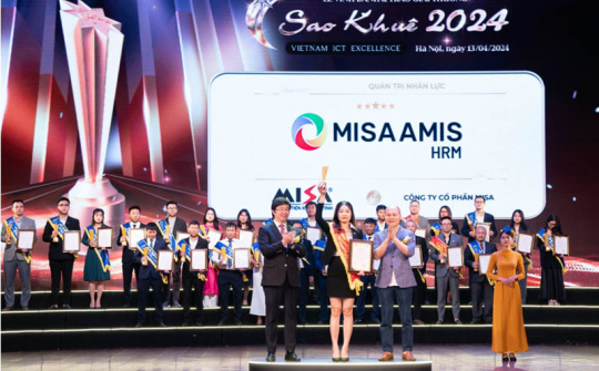 MISA AMIS HRM xếp hạng 5 sao trong lĩnh vực Quản trị Nhân lực tại Sao Khuê 2024