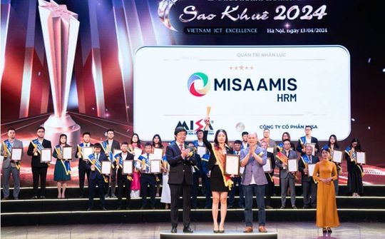 MISA AMIS HRM xếp hạng 5 sao trong lĩnh vực Quản trị Nhân lực tại Sao Khuê 2024
