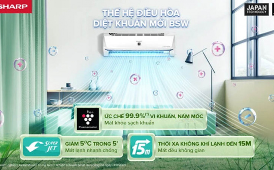 Sharp ra mắt thế hệ điều hòa diệt khuẩn BSW