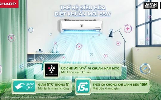 Sharp ra mắt thế hệ điều hòa diệt khuẩn BSW