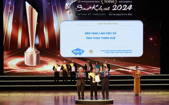Nền tảng làm việc số tỉnh Thừa Thiên Huế được vinh danh Top 10 Giải thưởng Sao Khuê 2024