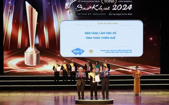 Nền tảng làm việc số tỉnh Thừa Thiên Huế được vinh danh Top 10 Giải thưởng Sao Khuê 2024