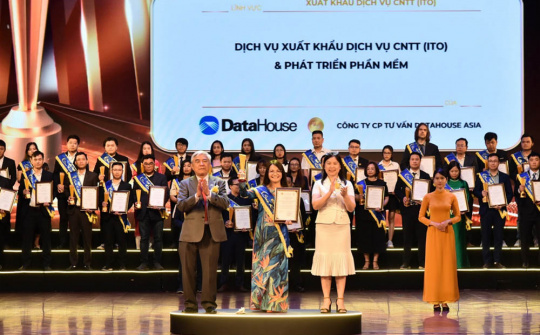 DataHouse được vinh danh tại giải thưởng Sao Khuê 2024 với Dịch vụ Xuất khẩu CNTT (ITO) & Phát triển phần mềm Xuất Sắc