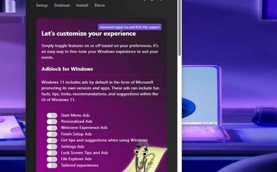Ứng dụng giúp chặn quảng cáo Windows 11 tích hợp