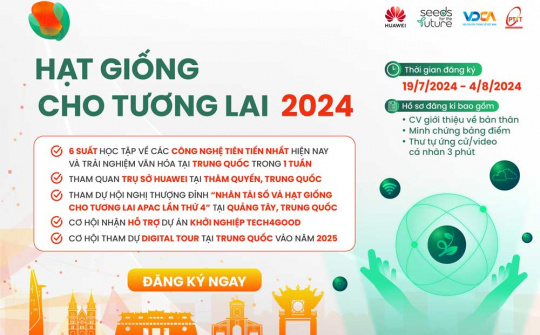 "Hạt giống cho Tương lai 2024" khởi động với nhiều giải thưởng hấp dẫn