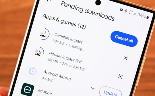 Google Play có thể cập nhật nhiều ứng dụng cùng lúc