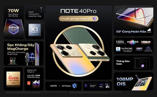 Infinix Note 40 Pro ra mắt thị trường Việt Nam với giá 5,99 triệu đồng