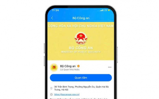 Ra mắt trang thông tin Bộ Công an trên nền tảng Zalo