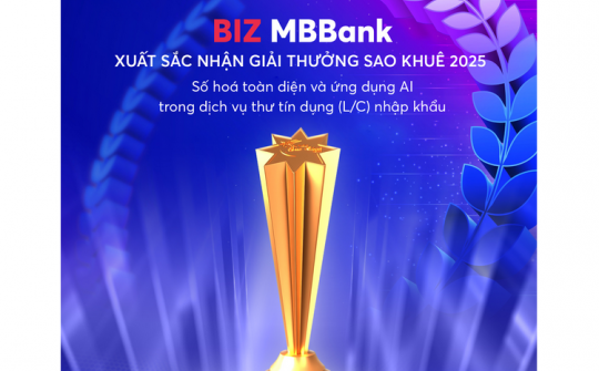 Giải pháp L/C online của BIZ MBBank được vinh danh tại Giải thưởng Sao Khuê 2025