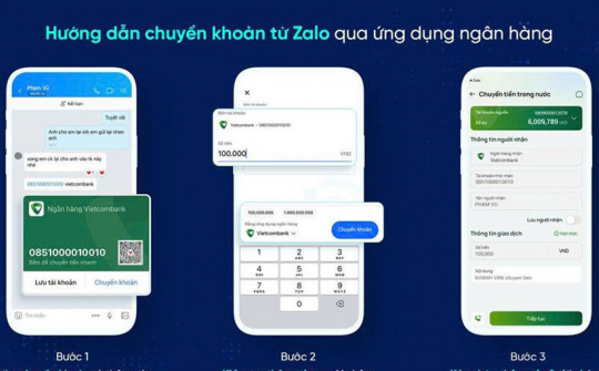Người dùng có thể chuyển khoản trong Zalo tới nhiều ngân hàng liên kết