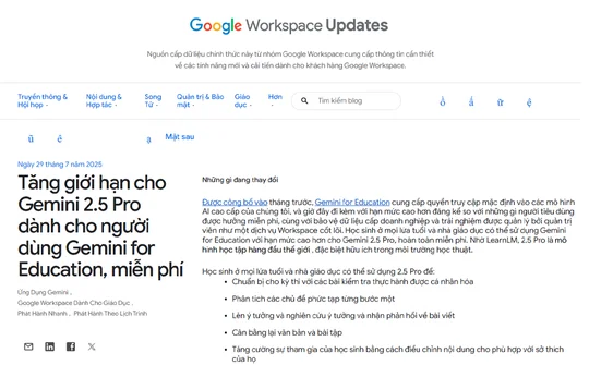 Google tặng miễn phí mô hình AI mạnh nhất cho ngành giáo dục