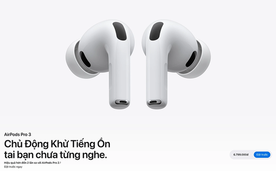 Tai nghe AirPods Pro 3 sẽ được bán với giá 6,79 triệu đồng