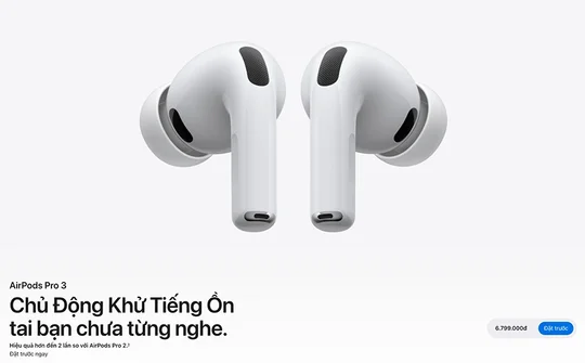 Tai nghe AirPods Pro 3 sẽ được bán với giá 6,79 triệu đồng