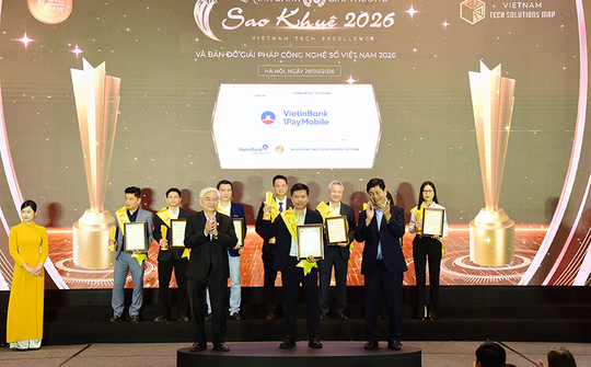 VietinBank iPay Mobile lọt Top 10 Sao Khuê 2026, khẳng định vị thế ngân hàng số hàng đầu