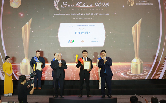 FPT Wi-Fi 7 đạt xếp hạng 5 sao Sao Khuê 2026, khẳng định vị thế tiên phong hạ tầng kết nối thế hệ mới