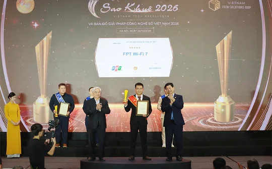 FPT Wi-Fi 7 đạt xếp hạng 5 sao Sao Khuê 2026, khẳng định vị thế tiên phong hạ tầng kết nối thế hệ mới
