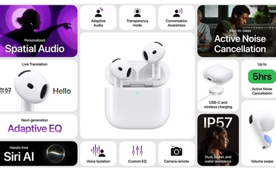 AirPods 5 ra mắt, nâng cao khả năng chống ồn chủ động