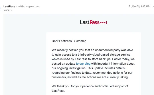 LastPass lại cảnh báo khách hàng vì bị đánh cắp dữ liệu