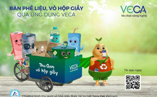 Tetra Pak hợp tác với VECA, thu gom vỏ hộp qua app điện thoại