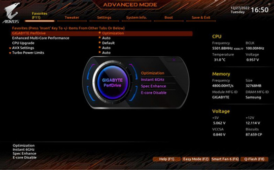 GIGABYTE đã tiết lộ công nghệ PerfDrive mới trên nền tảng Intel 700