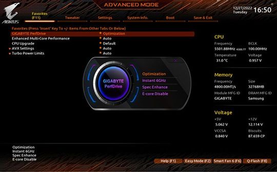 GIGABYTE đã tiết lộ công nghệ PerfDrive mới trên nền tảng Intel 700