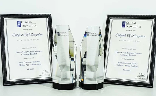 Home Credit đạt cú đúp giải thưởng tại The Global Economics Awards 2024