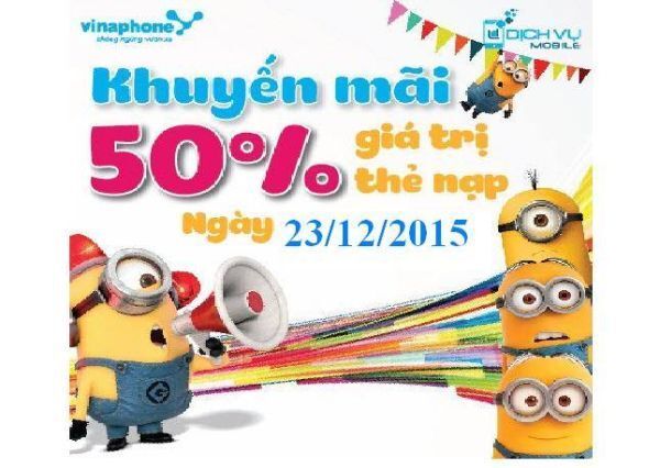 VinaPhone khuyến mại 75% mệnh giá thẻ nạp điện thoại