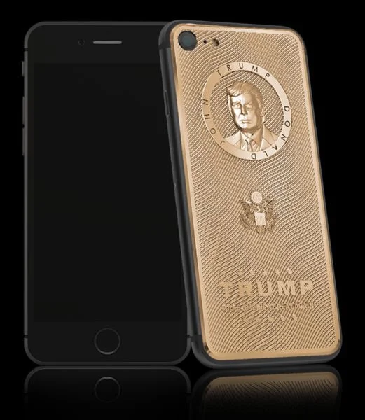 iPhone 7 vàng khắc chân dung Donald Trump giá 3.000USD