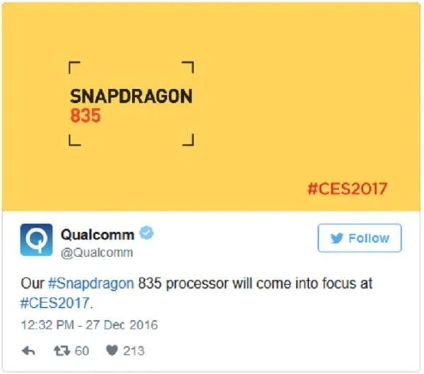 qualcomm, snapdragon 835, chip, samsung, samsung galaxy s8, ces 2017