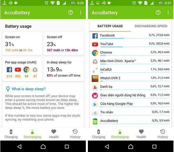 Kiểm tra mức độ chai pin trên smartphone Android