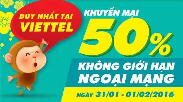 Viettel khuyến mãi đặc biệt mừng xuân Bính Thân