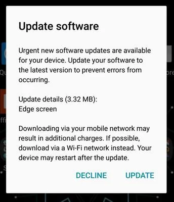 chua len ke, galaxy s7 edge da co ban cap nhat khan cap hinh 0
