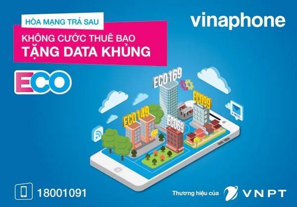 VinaPhone miễn cước thuê bao tháng cho khách hàng trả sau