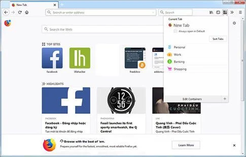 Multi-Account Containers là add-on được cung cấp bởi chính Mozilla